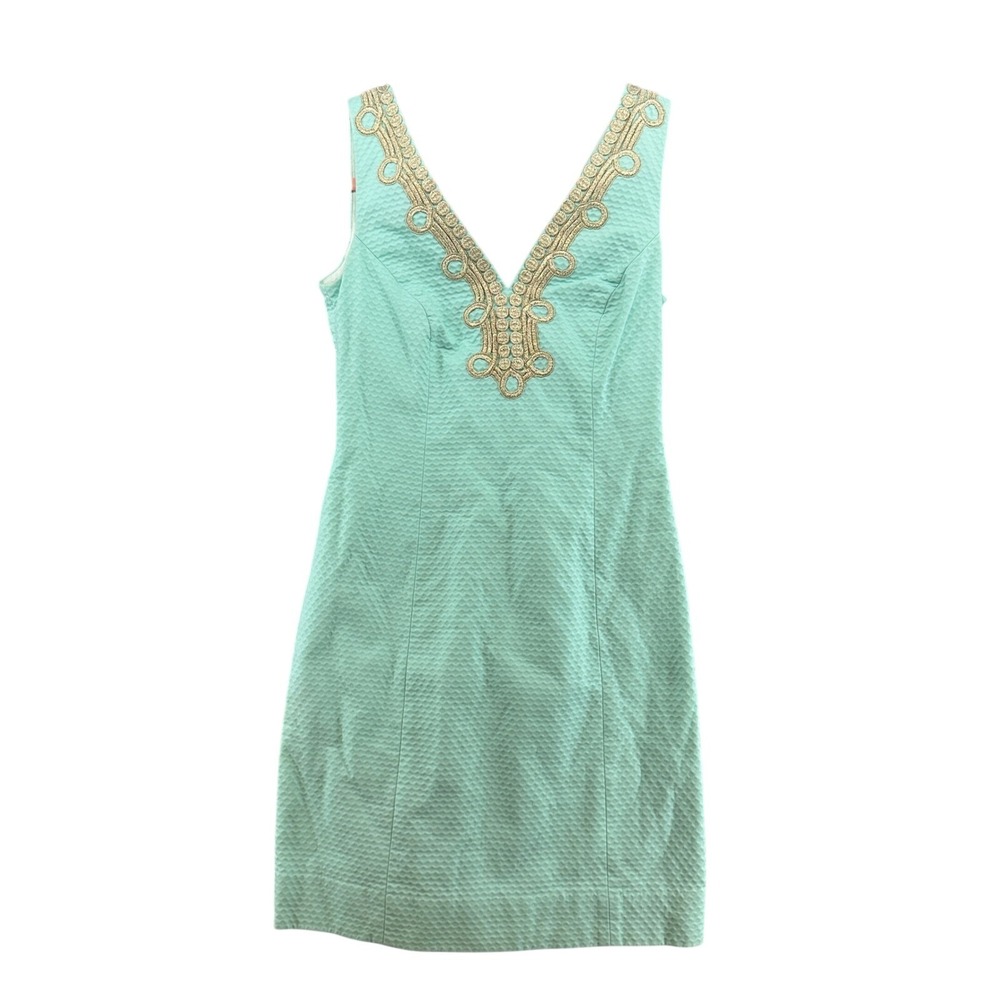 Lilly Pulitzer Sleeveless Bently Shift Dress Aqua‎ Mint Size 00